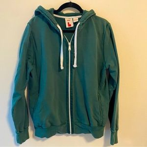 BDG Green Zip Up Hoodie